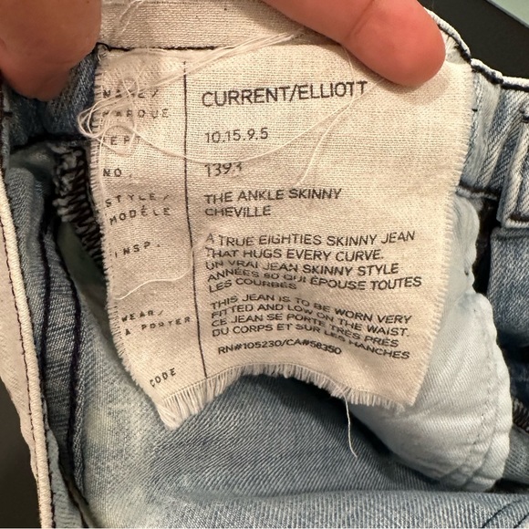 Pre-loved! CURRENT/ELLIOT The Ankle Skinny in City Bleach Destroy Jeans! - Picture 6 of 6